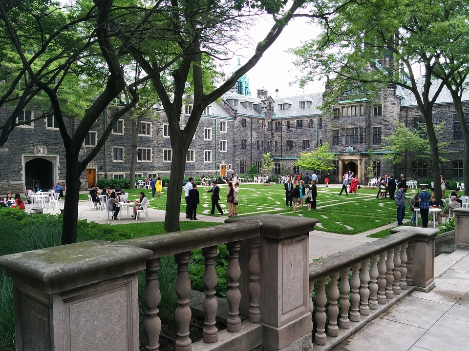 Busy College Campus Courtyard